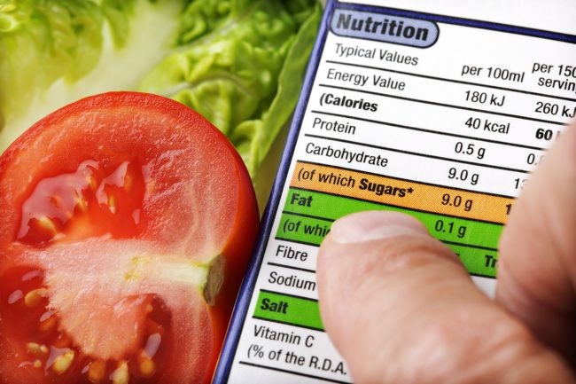 Reading a nutrition label on f 16554656